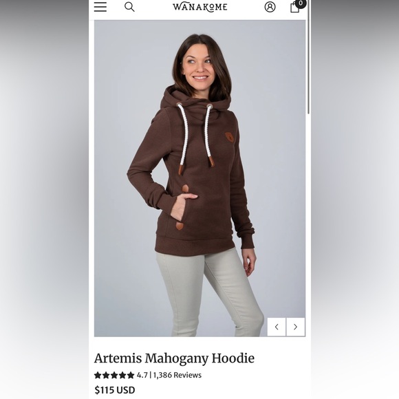 Wanakome burgundy Hoodie - Picture 6 of 6